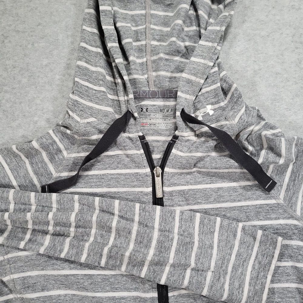 Under Armour HeatGear Women's Medium Semi-Fitted Charged‎ Gray Full Zip Hoodie